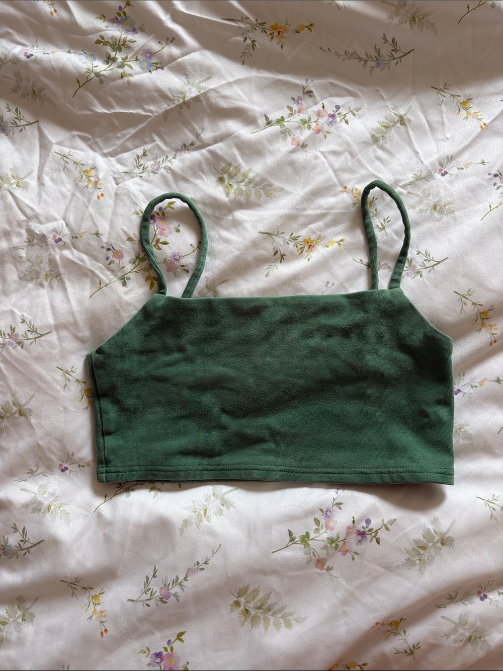OAK + FORT Deep Green Cropped Cami